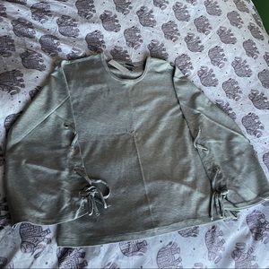 NWT ANN TAYLOR Lace Up sleeves sweater